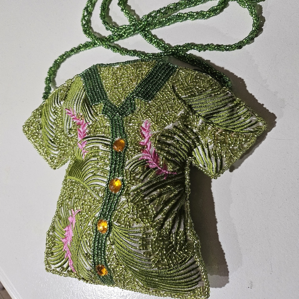 T-Shirt Shaped Beaded Shoulder Bag